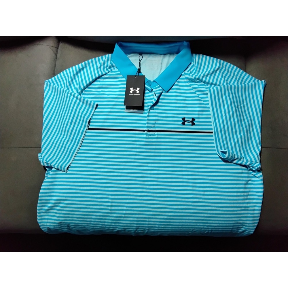 Under Armour Iso-Chill Stretch Striped Golf Polo UPF 50 Men's XL NWT